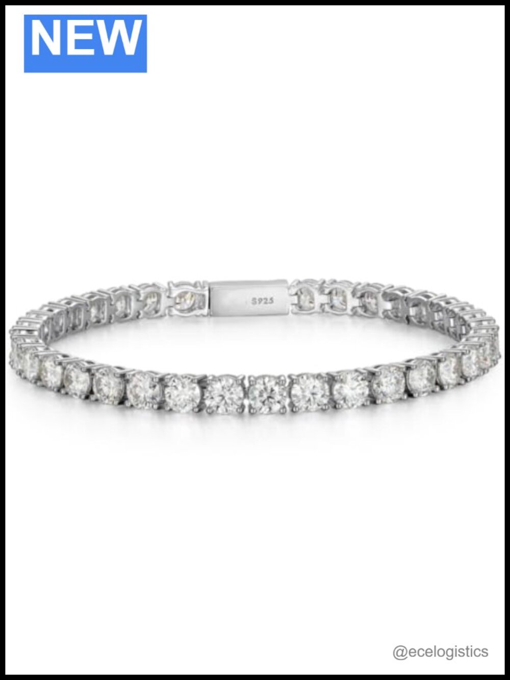 Moissanite Tennis Bracelet 925 Sterling Silver 6.5 Inch Eternity Stackable